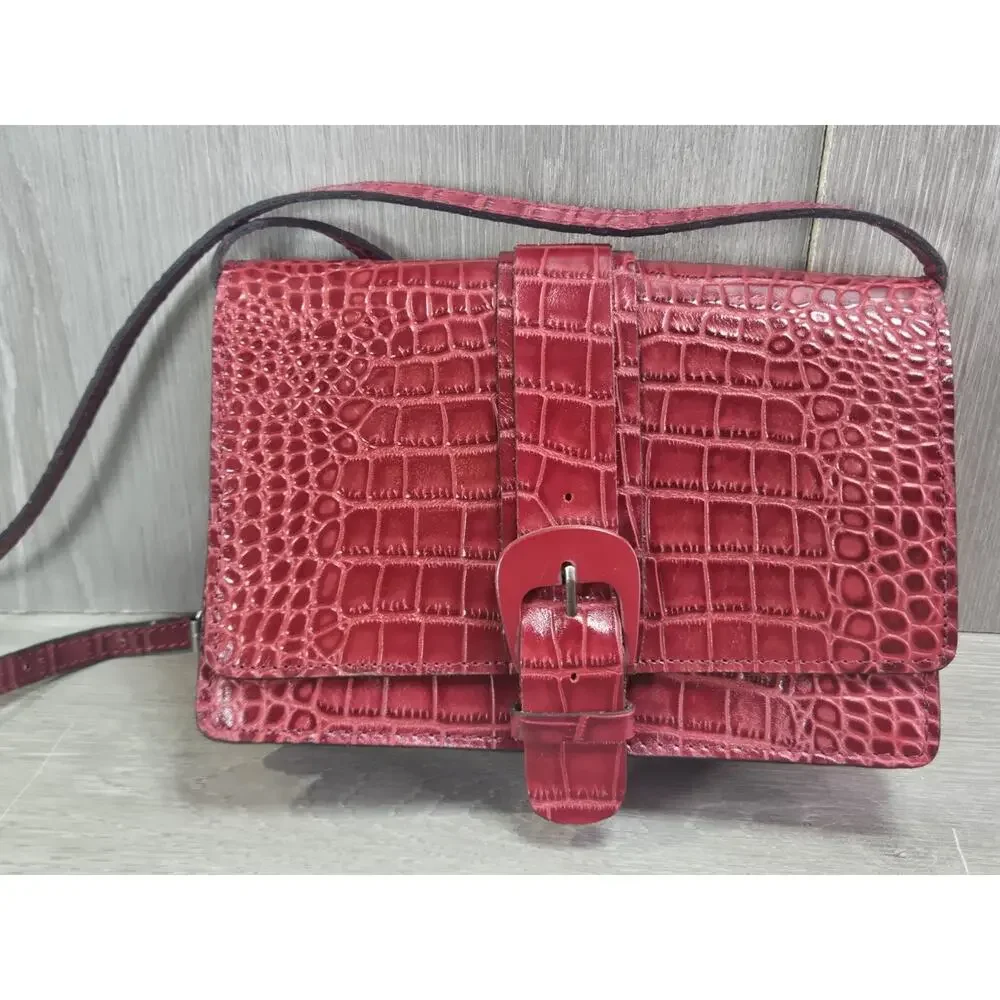 Patricia Nash Tauriana Leather Crossbody Organizer RED Leather